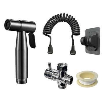 World Clean 全不鏽鋼浴室陽台噴槍5件組  1組  黑色