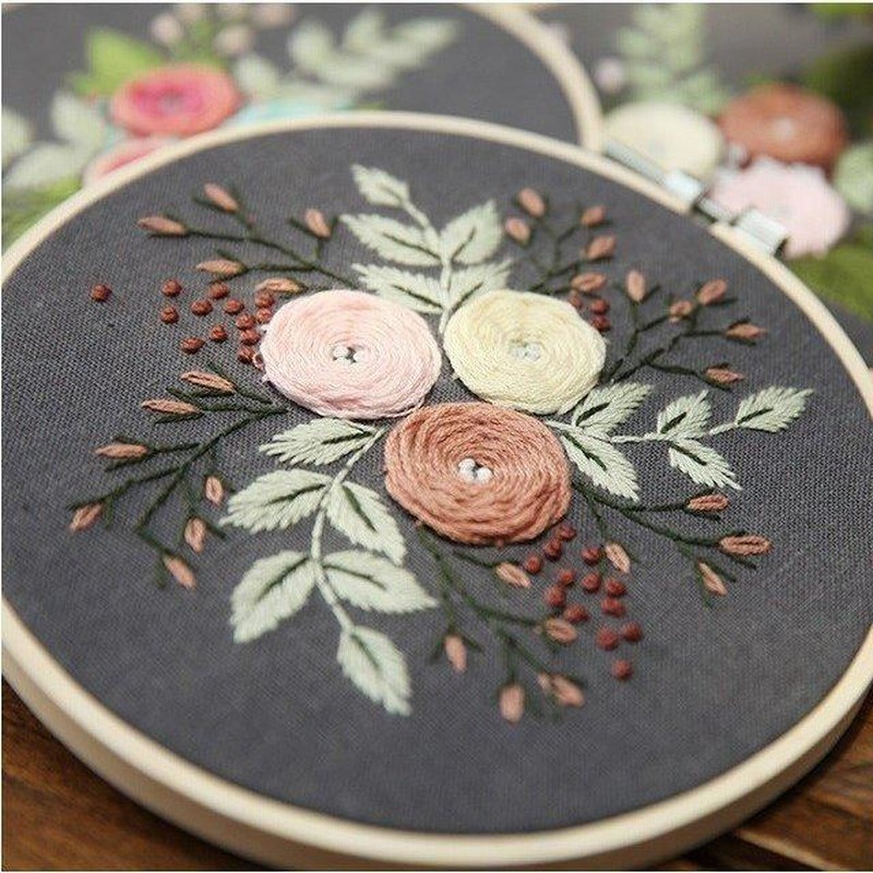 刺繍キット クロスステッチ 花 サンプラー 立体パンジーの花柄 針 糸