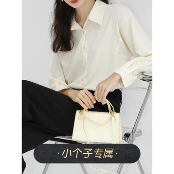奈格薇兒小個子長袖襯衫女2025新款春秋正裝面試職業裝通勤上衣