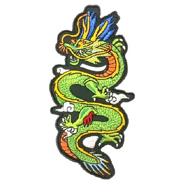 A-ONE 匯旺 中華 神龍 地標造型刺繡  螺旋刺繡線  聚酯纖維布  7.5 x 6 CM  台灣製  NO.322  1個