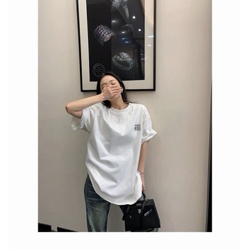 【RICECAKE & OISIS】美式簡約 圖案刺繡 短袖t恤 高級感 百搭 oversize 上衣 女