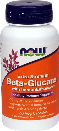 NOW Foods Beta-Glucans with ImmunEnhancer 250 mg - 60 Vegetable Capsules