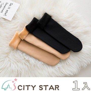 【CITY STAR】加厚加絨厚雪地保暖中筒女襪2色(5雙/入)