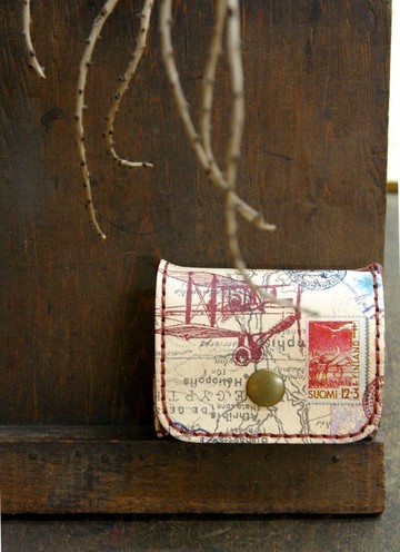 手縫皮革零錢包