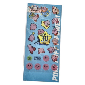 enSKY 星之卡比30週年透明貼紙 藍色 PET材質 六歲以上適用 日本產  1組