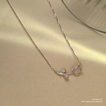 十四行詩｜鬱金花開暮光影項鍊 S925銀 梧桐好物嚴選