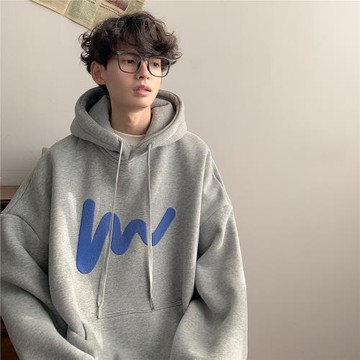 花灰色重磅衛衣男春秋銀狐絨少年感穿搭大碼美式復古連帽外套情侶