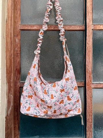 小牛村/ 粉紅 貴賓狗 斜背包 肩背包 輕量 兩用手工包 日系