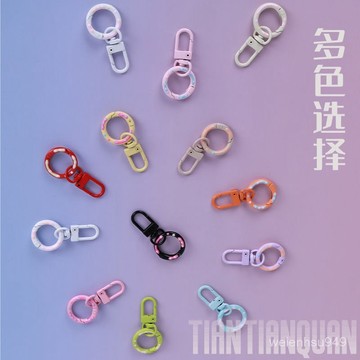 🔥台灣出貨🔥 彈簧開口圈 彈簧扣 鑰匙圈 糖果色門扣加彈簧扣 diy鑰匙扣圈環娃娃箱包掛件鑰匙鏈飾品配件 KOJT