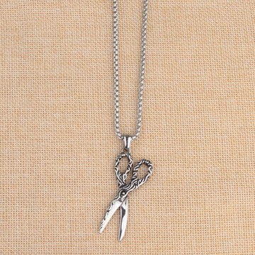 剪刀全鈦鋼鏈毛衣長款鏈百搭簡約學生秋冬服裝掛飾配飾品1入