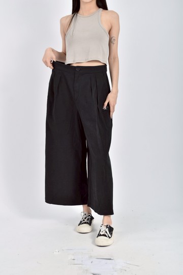 (XL) sport b高腰質感棉質鬆緊腰黑色長褲