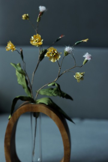 蒲公英 小金英 手染布花 古典居家擺飾 品味生活