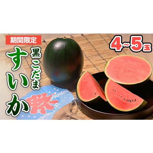 ふるさと納税 茨城県 桜川市  黒こだま すいか 4〜5玉 夏 スイカ すいか 黒こだま おやつ［BQ001sa］