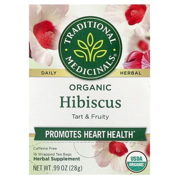 Traditional Medicinals, 有機木槿，無咖啡萃取，16 獨立茶包，0.99 盎司（28 克）