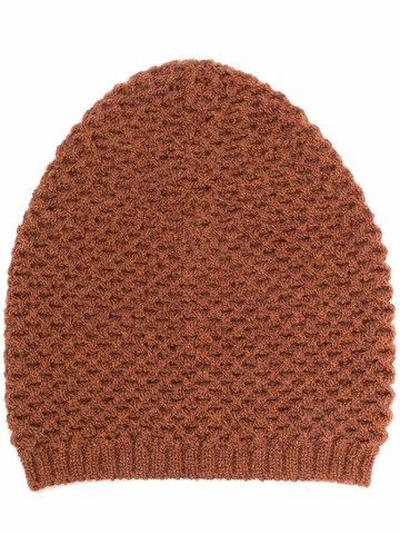 Fabiana Filippi - ribbed-knit beanie - women - Alpaca Wool - One Size - Orange