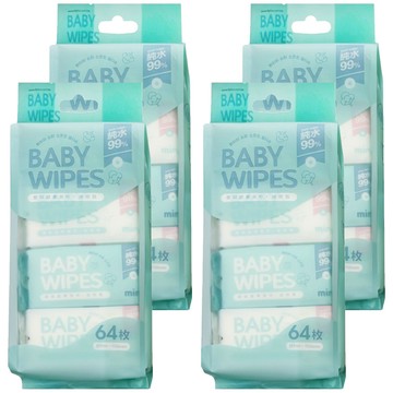 FAmILyLIFE 生活 嬰兒純水超柔濕巾 迷你包 8張  4袋  8包  33g