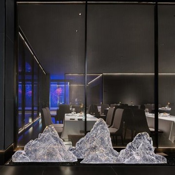 新中式禪意透明樹脂假山形擺件別墅客廳酒店會所售樓處樣板房雕塑