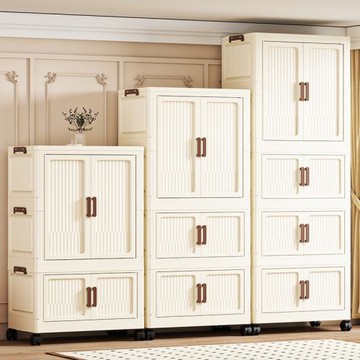 55cm面寬免安裝折疊衣柜兒童衣服收納柜客廳零食玩具儲存柜整理柜