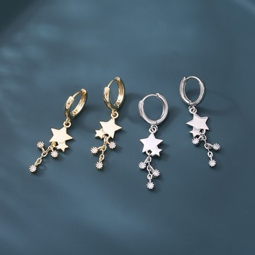 Sweet Air H42 日韓流行耳飾 S925銀針 閃爍流星雨造型 針式耳扣 耳針 耳環