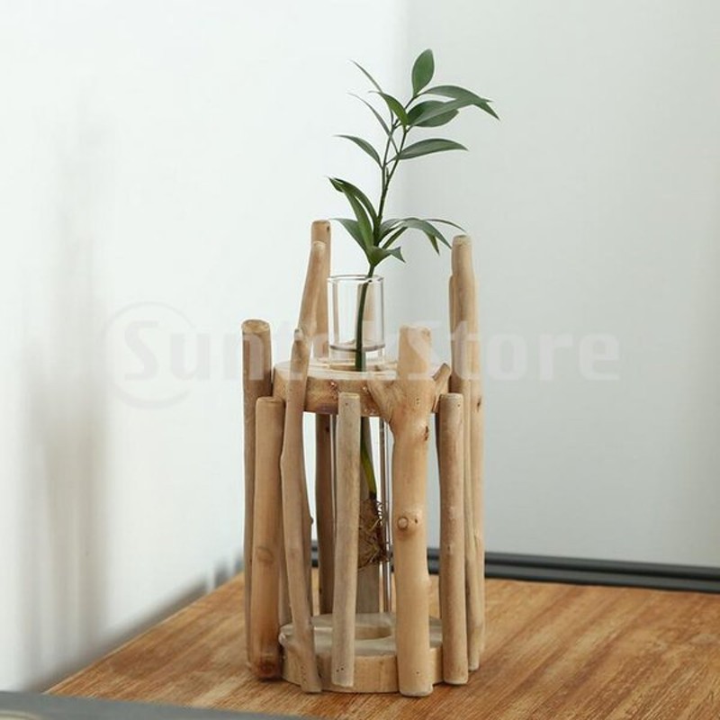 シンプル 木製 スタンド ガラス 試験管 花瓶 装飾 水耕植物 贈り物 実用的 通販 Lineポイント最大0 5 Get Lineショッピング