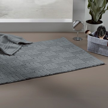 《KELA》Leana編織純棉吸水地墊-質感灰65x55cm-- 踏腳墊 腳踏墊 吸水墊