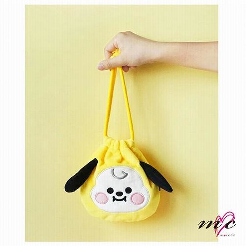 BTS 防弾少年団 BT21 公式グッズ FACE POUCH ポーチ 巾着袋 バンタン