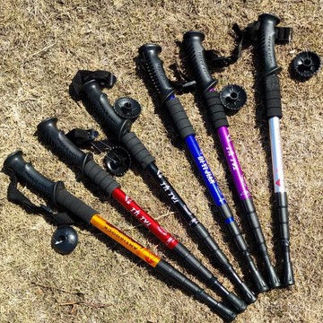 多功能登山杖手杖超輕伸縮款鋁閤金拐杖戶外男女徒步爬山登山裝備