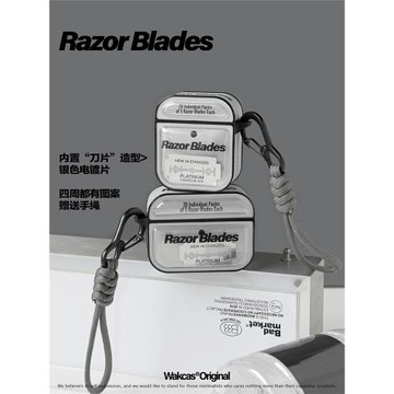 刀片Airpodspro耳機殼個性潮流新款蘋果無線耳機保護套原創小眾設計airpods1234代2021掛繩趣味高級感耳機殼