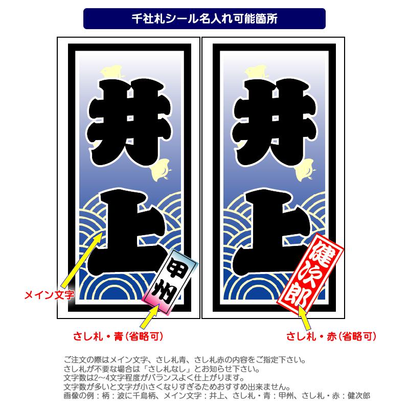 千社札ステッカー作成：柄付き名入れ千社札シール：さくら柄