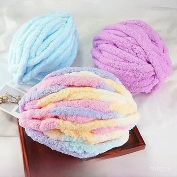 貓尾巴特粗冰條綫圍巾手工編織diy材料包超粗毛綫針毯子貓窩坐墊 VGNK