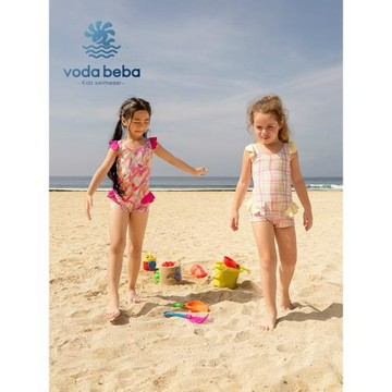 vodabeba泳衣兒童女游泳衣女童寶寶溫泉泳裝平角安全防走光中大童