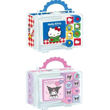 小禮堂 Sanrio 三麗鷗 印章組附造型手提盒 (經典款) Kitty 酷洛米