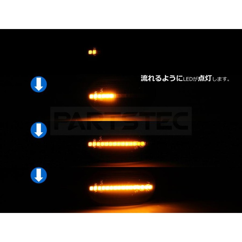 日産 LED 流れる ウインカー サイドマーカー クリア E11 後期 E12 前期 ノート C26セレナ Z11 Z12 キューブ  NV200バネット/93-632 M-3 | LINEショッピング