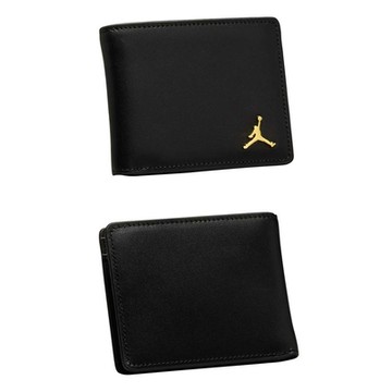 NIKE JORDAN 真皮錢包-盒裝-白-短夾 零錢包 JD2443128AD-001 黑金