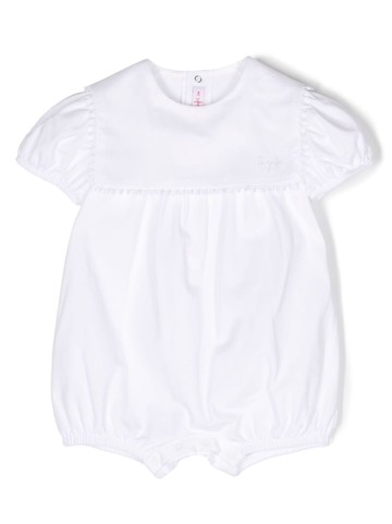 Il Gufo - embroidered-logo cotton romper - kids - Spandex/Elastane/Cotton - 1 - White