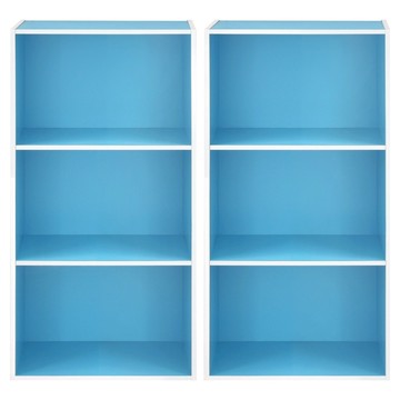 HOPMA 合馬家具 日式木紋三層櫃 G-309LB 2個  水藍色  41.5 x 30 x 89.5cm