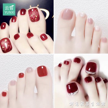 腳指甲貼片夏天防水持久穿戴甲片網紅可拆卸腳趾甲美甲成品貼紙【摩可美家】