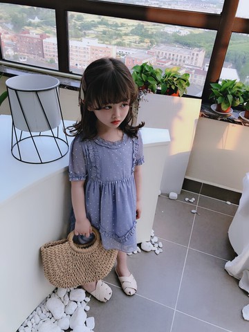 夏季新款 女童寶寶連衣裙甜美潮流洋氣氣質兒童公主裙子1入