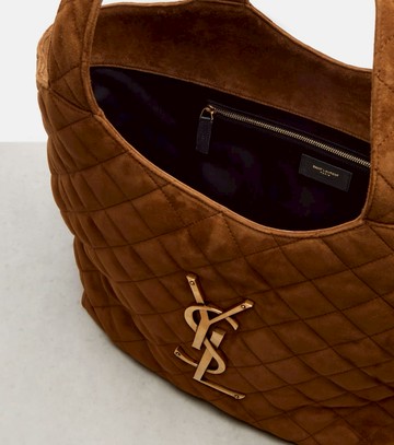 Saint Laurent Icare Cassandre Medium suede tote bag