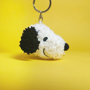 BON TON TOYS Snoopy史努比環保填充鑰匙圈-奶油 4.5cm