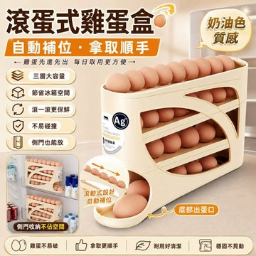 雞蛋收納盒  滾蛋式雞蛋盒 冰箱收納 冰箱側門收納  廚房收納  先進先出雞蛋盒  生鮮保鮮盒  廚房整理好物