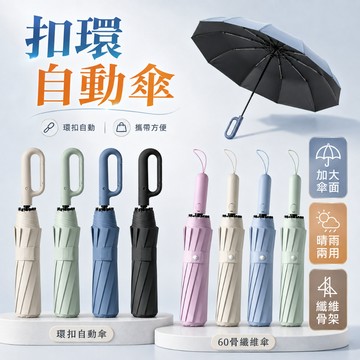 現貨 免運費！【20骨+大傘面】扣環自動傘 自動傘 雨傘 摺疊傘 晴雨傘 遮陽傘 陽傘 抗UV 大雨傘 扣環傘