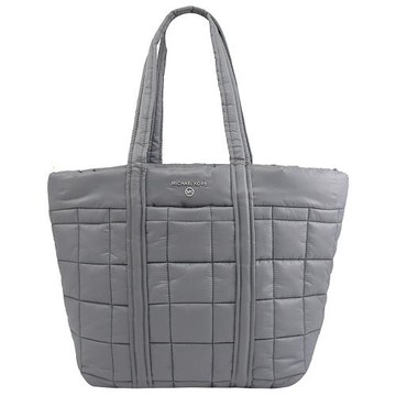 MICHAEL KORS STIRKING 金屬LOGO尼龍肩背托特包.灰 大