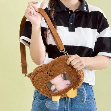 【hahababy】娃娃造型透明側背包