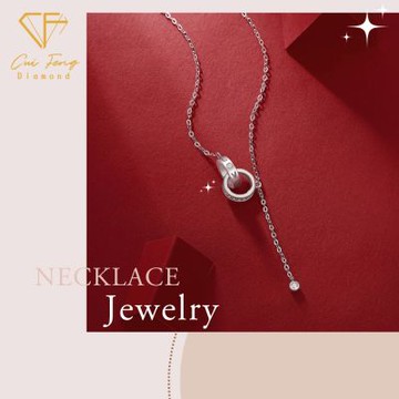 【CF鑽飾】項鍊 莫桑鑽《環環相扣》鑽石項墜 新年 情人禮物 生日送禮 飾品 求婚 告白