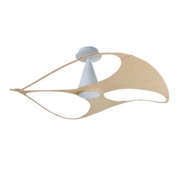 48吋設計師聯名系列吊扇L08-SWISH白色／淺色竹紋