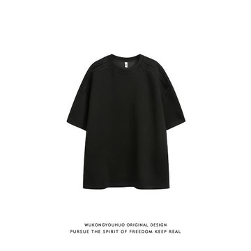 悟空有貨美式高級感cleanfit休閑短袖T恤男夏季寬松太空棉半袖tee