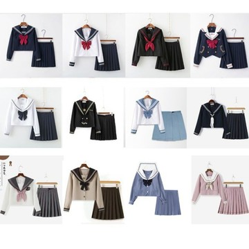『ATC』 日系水手服學生制服套裝 長袖百褶裙組合 多色領結蝴蝶結 國中校服JK制服 清新學院風穿搭