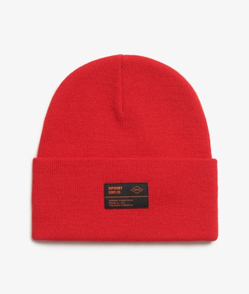 Superdry Women's Surplus Knitted Beanie Hat Red Size: 1SIZE