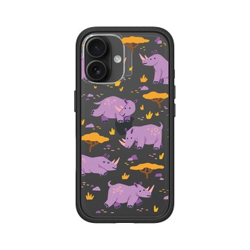iPhone 16 Mod NX 黑 - RHINOSHIELD X Taipei Zoo - 白犀牛：插畫